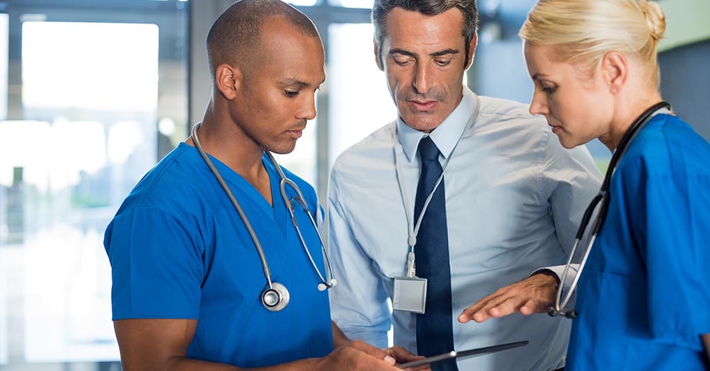 medical staff talking