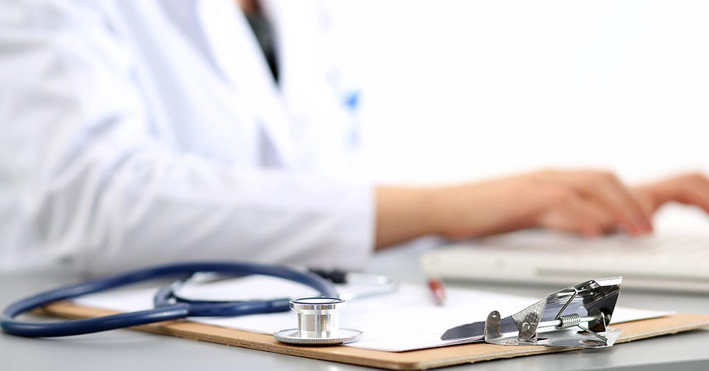 doctor working at desk