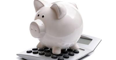 piggy bank on calculator